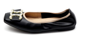 신알지[수제화]여성용 플랫슈즈 말랑 푹신한 가죽 쫄쫄이 구두단화 생고무 PRI-J0486 : 신알지