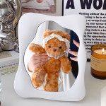 아이데이지 탁상거울 화장 책상 웨이브 메이크업 미니 테이블 비정형 화장대스탠드 거울 : 아이데이지