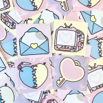 냥냥러브 모조지 스티커 팩(12장SET) / 스티커팩 다꾸 스티커 / 다이어리 꾸미기 : 냥냥몬스터즈