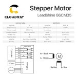 Leadshine-Nema 34 2 상 스테퍼 모터 86mm 3.5N.m 4A 4 리드 케이블 3D 프린터 CNC XYZ 용 : 대한민국대표상사