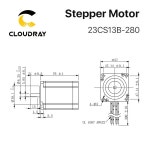 3D 프린터용 Nema23 스테퍼 모터 CNC 레이저 그라인드 폼 플라즈마 커팅용 4-리드 케이블 57mm 2 상 130Ncm 2.8A : 대한민국대표상사