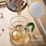[다도 다기] 예향원 유리공예 옥손잡이 투명유리 차거름망 세트 E-9828 : 예향원