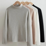 폴레라 캐시미어 플러시 스웨터 사이즈 따뜻한 빅 목폴라 니트 하프 터틀 풀오버 안감 : 은커머스