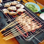 미니 전기 닭꼬치 오븐 삼겹살 구이 바베큐 꼬치 가정용 소형 팬 온도조절 : 유어제이YOURJ