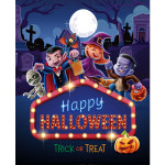 H3384 드라큘라 현수막 / 어린이집 유치원 영어 학원 할로윈 현수막 제작 1회 수정 가로형 소 : 파티붕붕