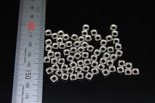 6개 - 실버 조각 정사각 파트 참 6.08 by 1.95mm : yesbeads