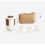 여행용 차 세트 세라믹 선물 휴대용 화상방지 : 빛나루