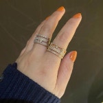 한복장신구 검정반지 여성용 럭셔리 우아한 브라질 초기 쌓을 수 웨딩반지 웨딩촬영소품 : NOO 스토어