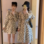 쉬폰 소재 긴팔 원피스 초가을 슬리밍 넥 꽃 : 덴마크시골언니