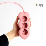 아이정 하트탭 예쁜 디자인 멀티탭 3구 1.5M : 아이정
