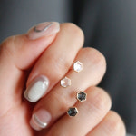 제이로렌 14k 육각 토파즈 문스톤 로즈골드 금귀걸이 : 제이로렌