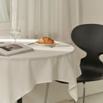미니멀 화이트 호텔 식탁보 : 데코뷰