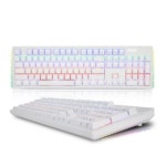앱코 Hacker K515 측면 RGB LED 축교환 기계식 키보드 (화이트, 적축) : 피씨앤미