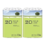 코디 에코스마트 3겹 화장지 휴지 22m 30롤 2팩 : 베스트와이몰