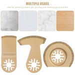 고탄소강 반원형 진동 톱날 퀵릴리즈 E자형 곡선 멀티 툴 블레이드 3 개 : 모모스 스토리