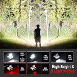 Hopedone LED 안전모 조명 800루멘 캡 조명의 충전식 조광 가능 클립 180조절 가능한 핸즈프리 모자 손전등 헤드램프 달리기 캠핑 사냥... 
