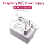 라즈베리 파이 5 전원 공급 장치 4B 용 멀티 회로 보호 충전기 C 타입 포트 어댑터 100-240V 입력 EU 미국 영국 : 모모스 스토리