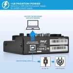 Pyle 3채널 Bluetooth 오디오 믹서 - PC 녹음용 USB 사운드카드가 포함된 DJ 사운드 컨트롤러 인터페이스 XLR 3.5mm 마이크 잭 18V 전원... 