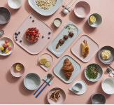 온반 4인 홈세트 21p 복숭아빛, 하늘빛, 우윳빛, 잿빛 : 아이엠디쉬