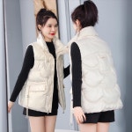 여성 조끼 패딩 가을 겨울 노워시 광택 다운 코튼 두꺼운 재킷 : 터키시골언니