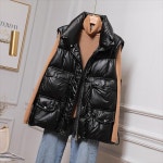 여성 조끼 패딩 다운 코튼 가을 겨울 겉옷 유행 반짝 이 일회용 양복 두 : 터키시골언니