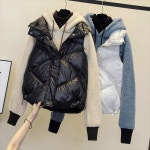 여성 조끼 패딩 여자를 위 다운 면 패셔너블 스탠드업 단색 재킷 양복 아 : 터키시골언니