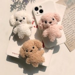 뽀글이 강아지 인형 맥세이프 그립 스마트톡 탈부착 자석 핸드폰 거치대 : 라망수아