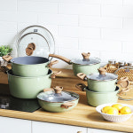 키친플라워 그린 냄비 인덕션겸용 20 전골 양수 편수 라면냄비 곰솥 하이라이트사용 : 주방리빙 하우메종