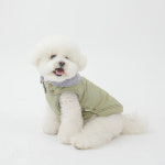 체크 마이하트 패딩(라이트카키) 중형견 대형견 강아지겨울패딩  : 헬로우예삐