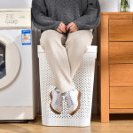 빨래 바구니 3단 라탄 접이식 세탁 대형 대용량 옷 가정용 파란색 잡다한 보관 뚜껑 : 브리즈나인