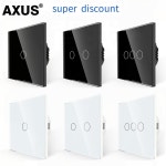 일괄소등스위치 호환 AXUS EU 터치 스위치 크리스탈 유리 패널 벽 램프 조명 AC100-240V 전원 LED 1/2/3 갱 센서 인터럽터 : : 상상인터내셔널