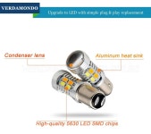 자동 조명 1157 BAY15D 5630 20 Smd 듀얼 컬러 스위치 백 전구 흰색 앰버 노란색 자동차 LED DRL DC 12V 방향 지시등 주차 램프... 