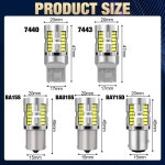 7440 차량용 LED 전구 방향 지시등  1156 BA15S P21W BAU15S PY21W 7440 W21W P215W 1157 BAY15D 7443  66SMD 방향 지시등... 