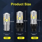 듀얼 컬러 1157 BAY15D P215W Led 전구  T20 7443 W215W Led 전구 T25 3157 P277W 자동차 DRL 방향 지시등 자동 조명 전구 12V  2... 