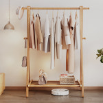 원목 행거 옷걸이 우드 나무 사다리 조립식 모든 단단한 코트 랙 바닥에 서있는 침실 가정 : 브리즈나인