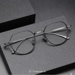 DRX G0846 티타늄 약간 큰 동근 동그란 안경 : 그린아이안경