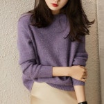 여성 라운드넥 빤짝이 이너 티셔츠 출근룩 오버핏 실푸빌레 니트 [항공특배] 웨일쓰 : 웨일쓰
