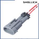 Delphi 자동 방수 소켓 에어컨 압축기 와이어 하네스 플러그 2 핀 1216 H1348-2P : 르이컴퍼니