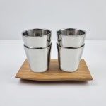 이중 스텐 물컵 무광 보온 보냉 식당 학교 카페 컵 : 리빙상회