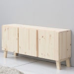 미니 우드 수납장 3칸 도어형 낮은 미니장 원목장 1060 : 포에이치스