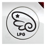 천사날개 LPG 우측 주유구스티커 블랙 자동차스티커 주유스티커 : 스윗딜
