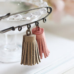 미니 가죽 태슬 장식 10P세트 키링 클러치 미니백 가방 만들기 부자재 : 딸기잼