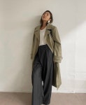 턱스트 스트라이프 와이드 팬츠 : 프로썸