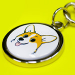 강아지목걸이 강아지인식표 이름표 골든리트리버 데일리 원형 레이저 일러스트 동물등록 외장칩 : 마이딩고