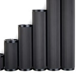 47x200mm 원통형 가구다리 검정 골발통 길이조절가능 : 고양이냐옹