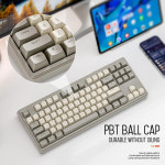 가성비키보드 맥북 아이패드 PC 노트북용 충전식 키보드 무선 블루투스 RGB 백라이트 미니 핑크 데스크탑 게임 액세서리 87 키 : 오아시스뷰
