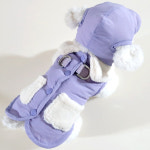 강아지옷 하네스 패딩조끼 모자 세트 : 멍픽