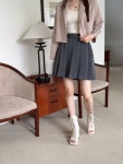 리리샵 가보시 오픈토 통굽 레이스업 워커 하이 스판 앵클 부츠 힐 10cm 3color : RiRiSHOP