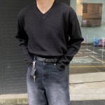 Hazzi V-neck knit 남자 봄 가을 브이넥니트 하찌니트 겨울이너 : 루이루체
