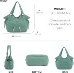 여성용 스칼렛 지갑 탑 핸들 호보 토트 백 인조 가죽 사첼 숄더 라지 H1476 : 모모스토리마켓